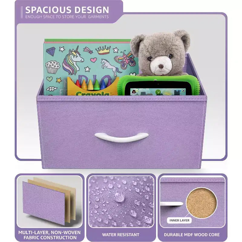 Cassettiera a 9 Cassetti - Unità Contenitore con Struttura in Acciaio, Piano in Legno, Cassetti in Tessuto - per Camera da Letto, Armadio, Ufficio e altro ancora