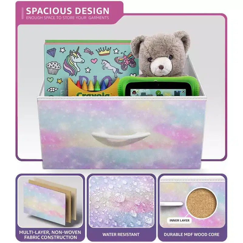Cassettiera a 9 Cassetti - Unità Contenitore con Struttura in Acciaio, Piano in Legno, Cassetti in Tessuto - per Camera da Letto, Armadio, Ufficio e altro ancora