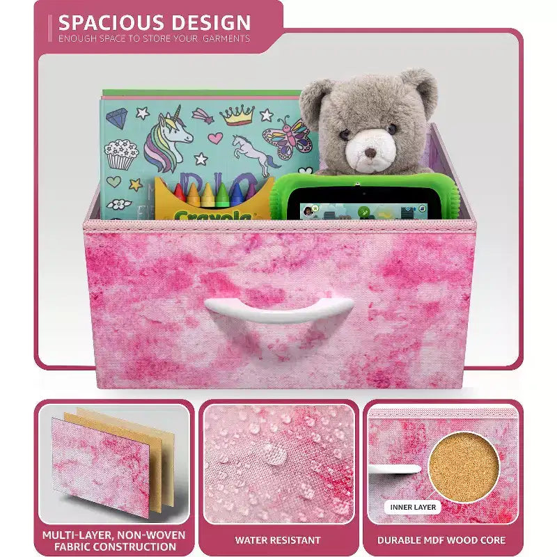 Cassettiera a 9 Cassetti - Unità Contenitore con Struttura in Acciaio, Piano in Legno, Cassetti in Tessuto - per Camera da Letto, Armadio, Ufficio e altro ancora
