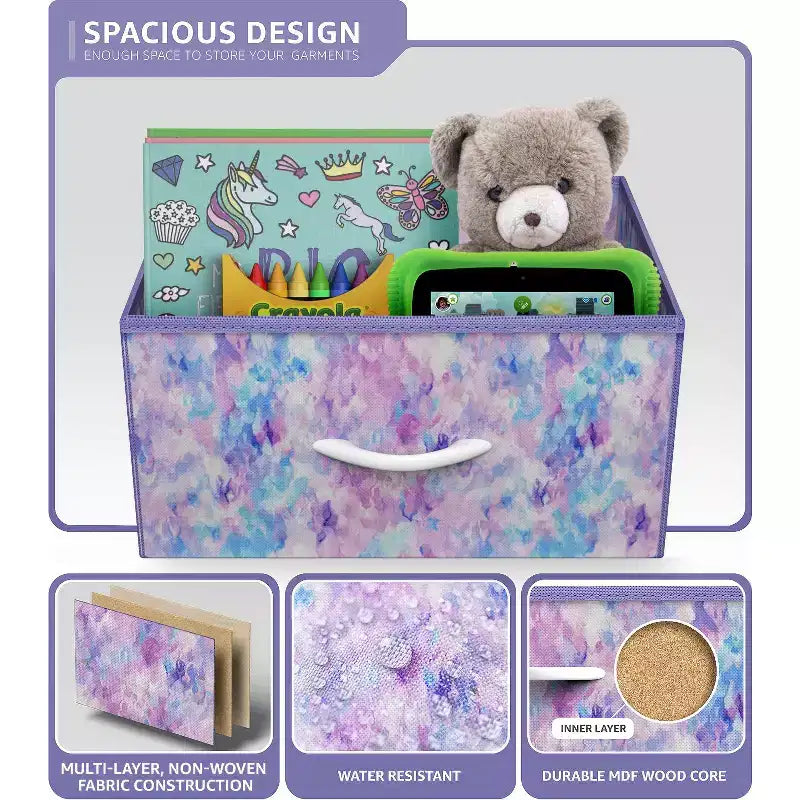 Cassettiera a 9 Cassetti - Unità Contenitore con Struttura in Acciaio, Piano in Legno, Cassetti in Tessuto - per Camera da Letto, Armadio, Ufficio e altro ancora