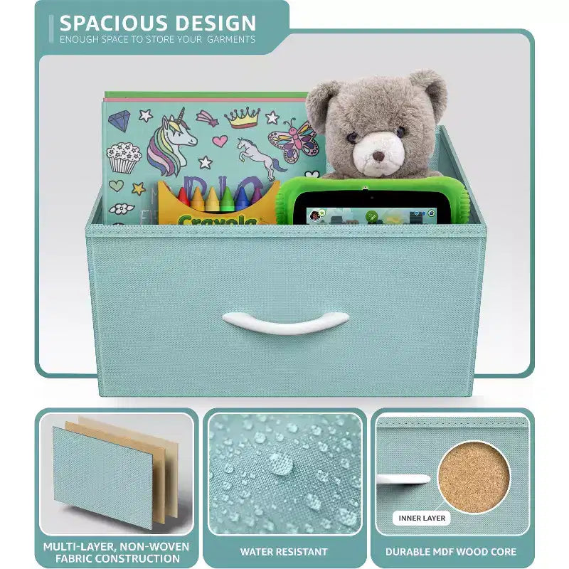 Cassettiera a 9 Cassetti - Unità Contenitore con Struttura in Acciaio, Piano in Legno, Cassetti in Tessuto - per Camera da Letto, Armadio, Ufficio e altro ancora