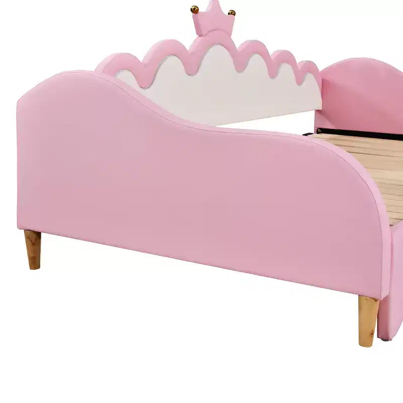 Divano letto moderno imbottito "Principessa" con testiera a corona, estensibile da una piazza a due piazze