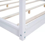Letto a baldacchino con piattaforma, Struttura letto in legno con base bassa e gambe di supporto, Facile da montare, per bambini, ragazzi e ragazze