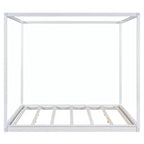 Letto a baldacchino con piattaforma, Struttura letto in legno con base bassa e gambe di supporto, Facile da montare, per bambini, ragazzi e ragazze