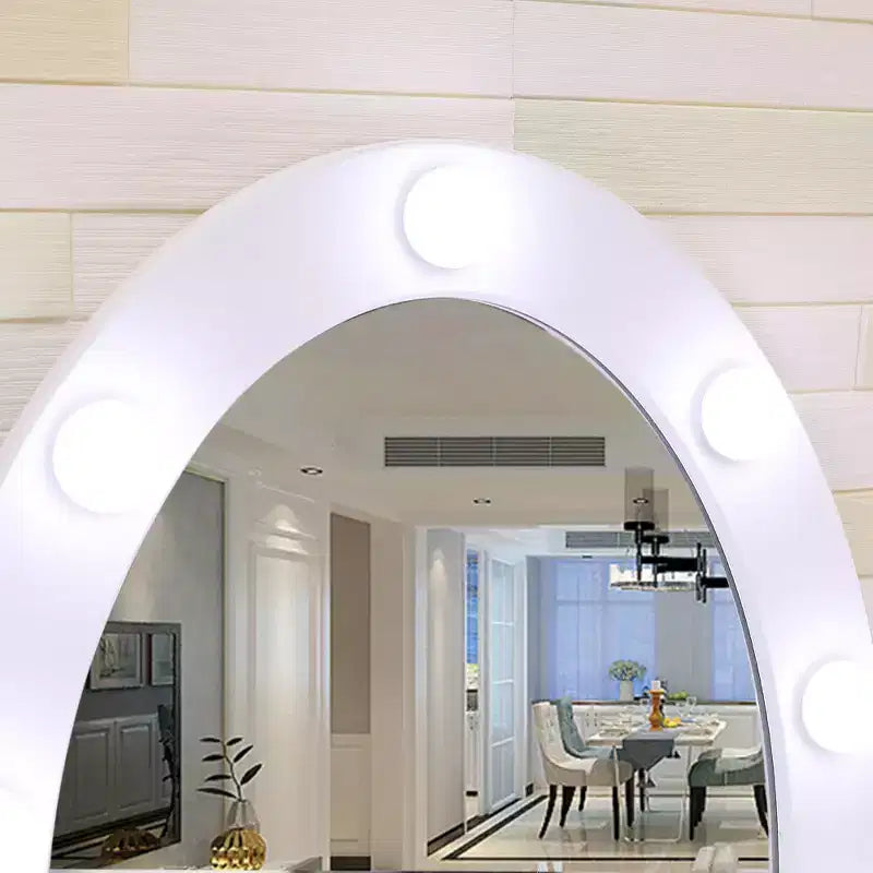 Toeletta, Toeletta per bambine con specchio illuminato e sgabello, Tavolo da trucco con 5 cassetti, Tavolo da toeletta
