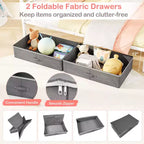 Letto a capanna in metallo full-size con 2 cassetti in tessuto, letto a piattaforma resistente