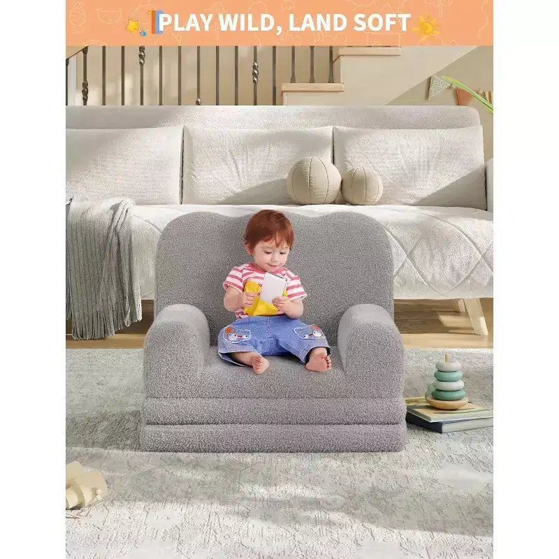 Divano per bambini 2 in 1, comodo divano, poltrona lunga, divano in morbida schiuma, regalo per bambini e bambine