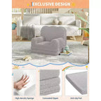 Divano per bambini 2 in 1, comodo divano, poltrona lunga, divano in morbida schiuma, regalo per bambini e bambine