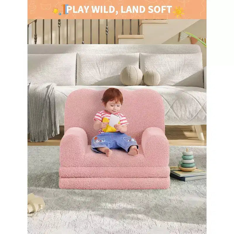 Divano per bambini 2 in 1, comodo divano, poltrona lunga, divano in morbida schiuma, regalo per bambini e bambine