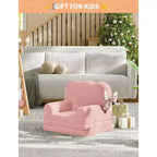 Divano per bambini 2 in 1, comodo divano, poltrona lunga, divano in morbida schiuma, regalo per bambini e bambine