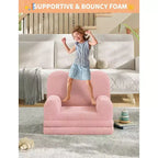 Divano per bambini 2 in 1, comodo divano, poltrona lunga, divano in morbida schiuma, regalo per bambini e bambine
