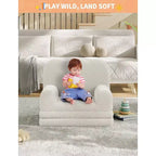 Divano per bambini 2 in 1, comodo divano, poltrona lunga, divano in morbida schiuma, regalo per bambini e bambine