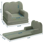 Divano per bambini 2 in 1, comodo divano, poltrona lunga, divano in morbida schiuma, regalo per bambini e bambine