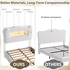 Struttura letto imbottita a LED, letto a piattaforma con cassetti e testiera contenitore per bambini/ragazzi/ragazze, supporto resistente, non è necessaria la rete a molle