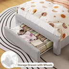 Struttura letto imbottita a LED, letto a piattaforma con cassetti e testiera contenitore per bambini/ragazzi/ragazze, supporto resistente, non è necessaria la rete a molle