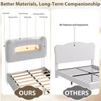 Struttura letto imbottita a LED, letto a piattaforma con cassetti e testiera contenitore per bambini/ragazzi/ragazze, supporto resistente, non è necessaria la rete a molle