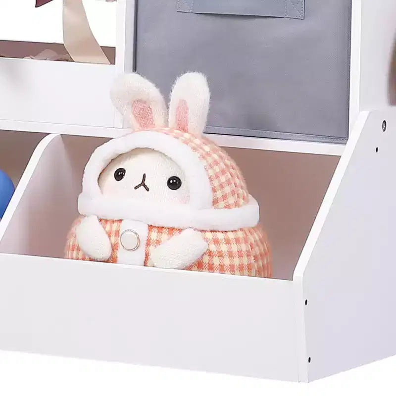 Organizzatore Vestiti per Bambini, Armadio per Costumi con Specchio Illuminato, Asta Appendiabiti e Cassetti per Camera da Letto e Sala Giochi