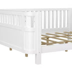 Struttura letto a piattaforma in legno Queen Size, letto Queen a profilo basso in legno con sponde e ringhiere protettive per bambine e bambini