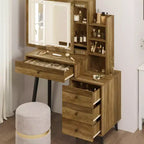 Toeletta con specchio illuminato, tavolo da trucco Hollywood regolabile a 3 colori con 4 cassetti