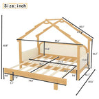 Letto a Casetta in Legno con Sponde Imbottite a Cuscino, per Bambini, Ragazzi, Ragazze, Bianco