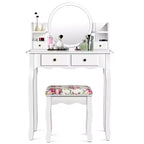 Cassetti del tavolo da trucco con specchio ovale, regalo per bambini