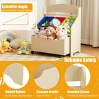 Organizzatore/Mobile per Giochi in Legno per Bambini con Contenitore su Ruote e Contenitori in Plastica, Naturale/Espresso